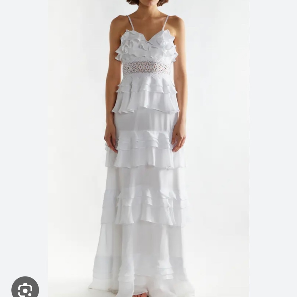 True Decadence White tiered maxi dress